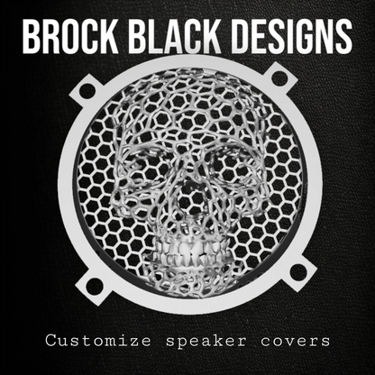 97-25+ Harley inner Touring 3D webbed skull speakers grill covers set
