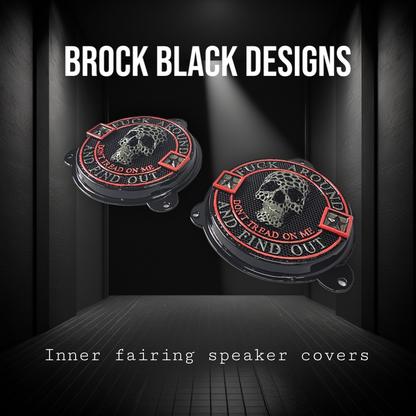 97-25+ Touring 3D FAFO webbed skull speakers grill covers set