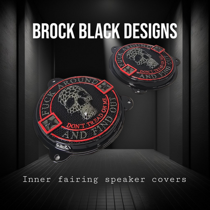 97-25+ Touring 3D FAFO webbed skull speakers grill covers set