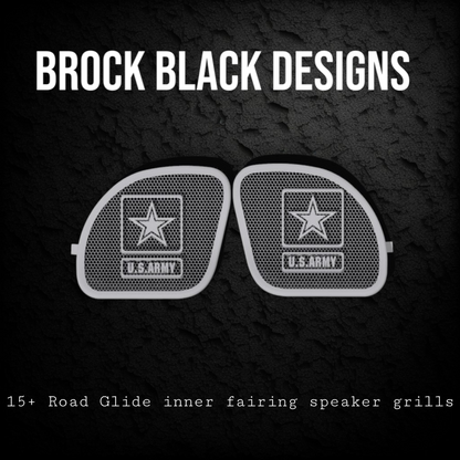 98-2024+ Road Glide 3D Army speakers grill covers set