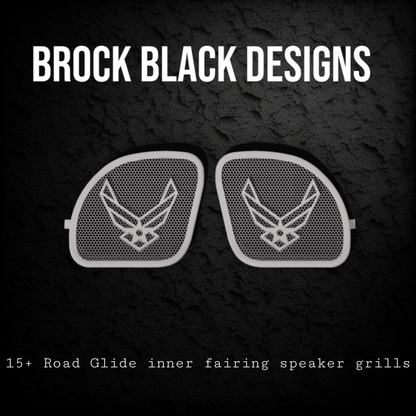 98-2024+ Road Glide 3D Air Force speakers grill covers set