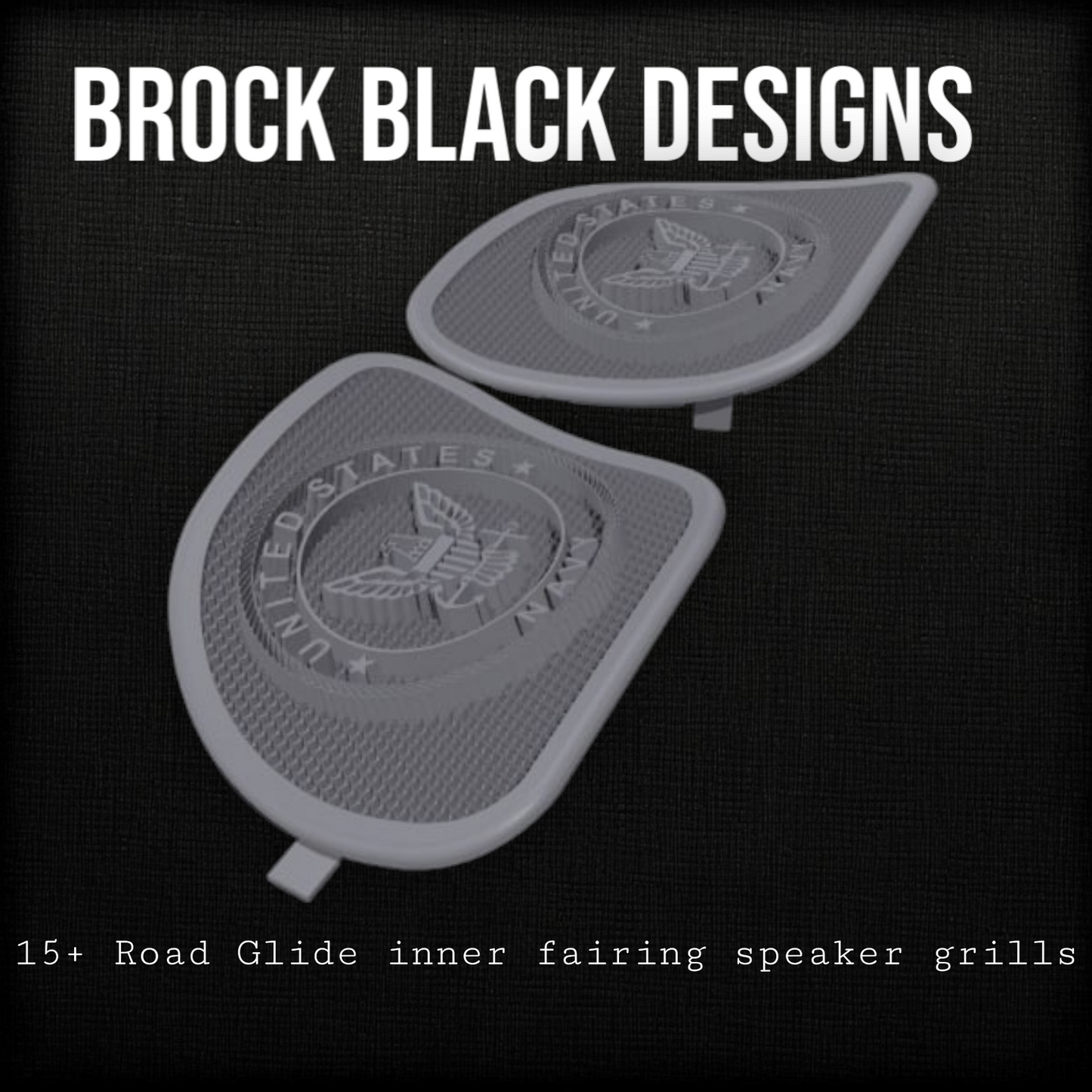 98-2024+ Road Glide 3D Navy speakers grill covers set