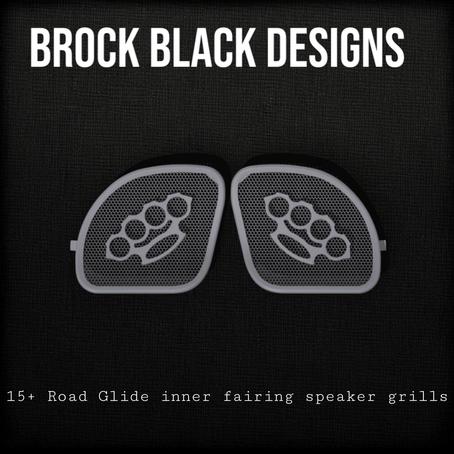 98-2024+ Road Glide 3D brass knuckles speakers grill covers set