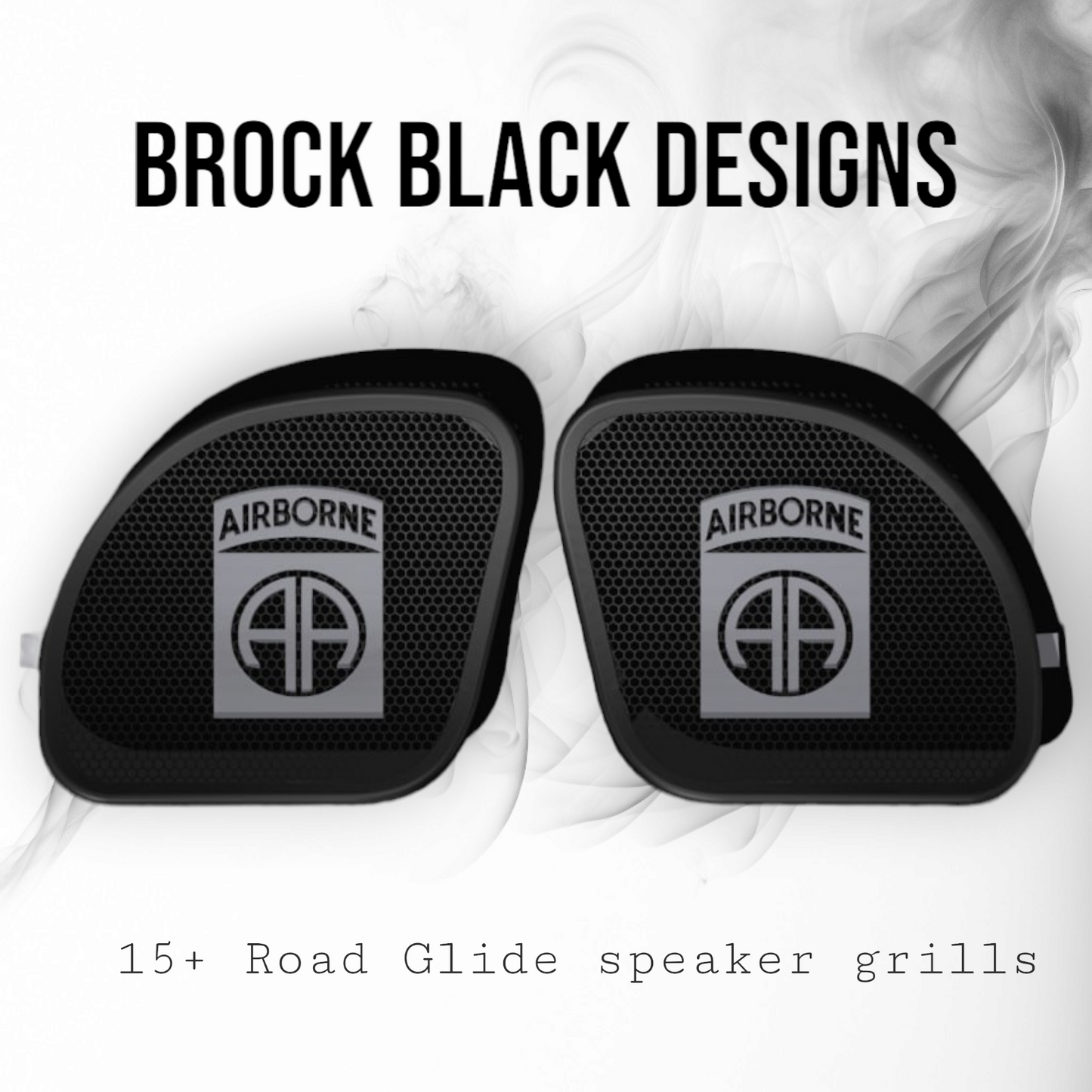 98-2024+ Road Glide 3D Airborne logo speakers grill covers set