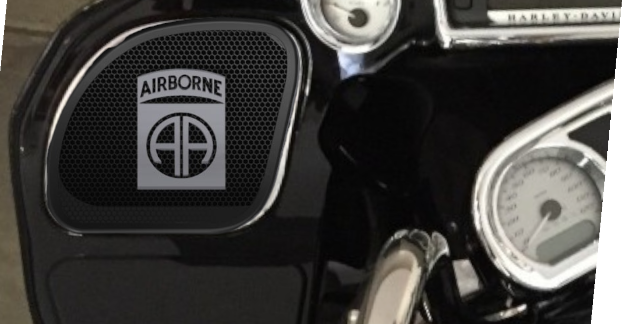 98-2024+ Road Glide 3D Airborne logo speakers grill covers set