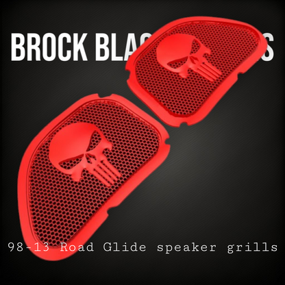 98-2024+ Road Glide 3D punisher speakers grill covers set