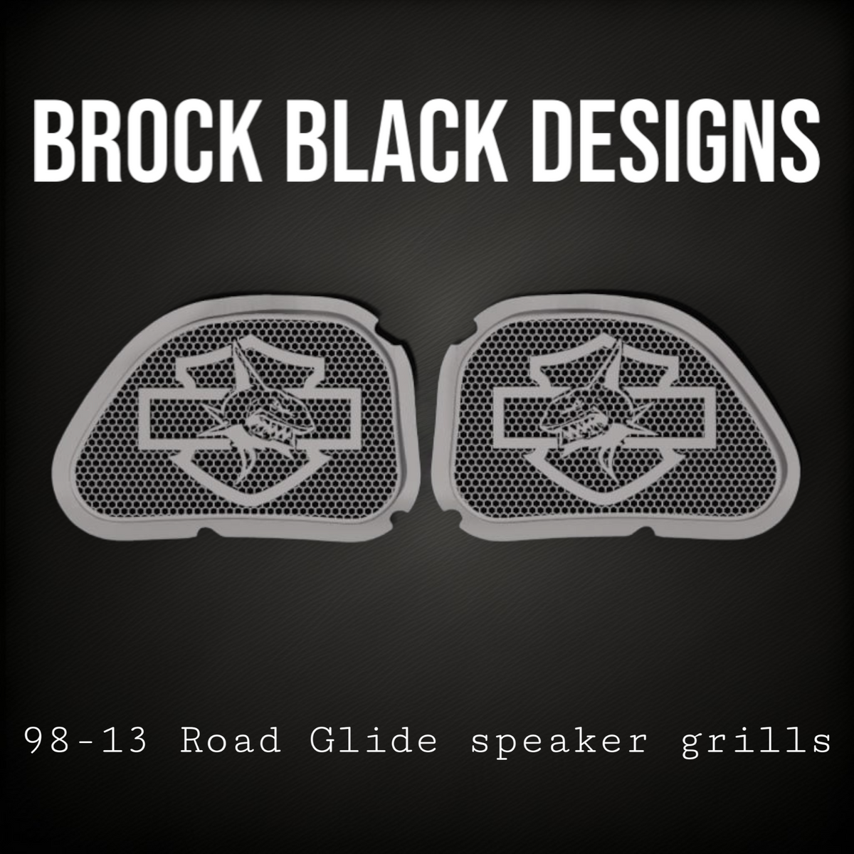 98-2024+ Road Glide 3D shark speakers grill covers set
