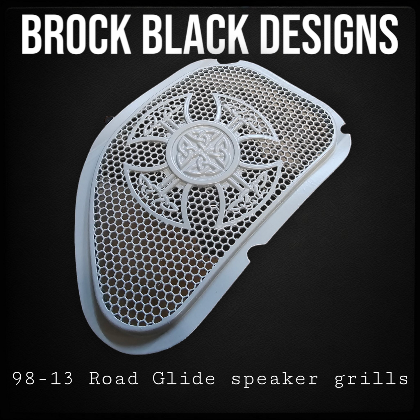 98-2024+ Road Glide 3D Celtic cross speakers grill covers set