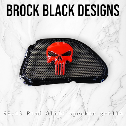 98-2024+ Road Glide 3D punisher speakers grill covers set
