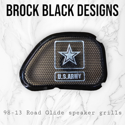 98-2024+ Road Glide 3D Army speakers grill covers set