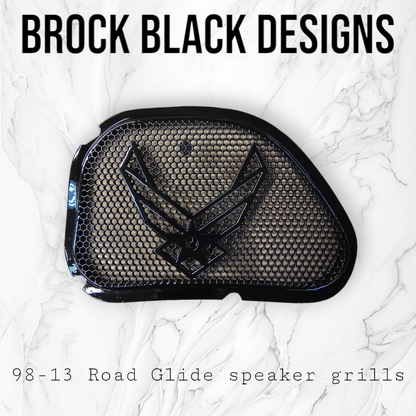 98-2024+ Road Glide 3D Air Force speakers grill covers set