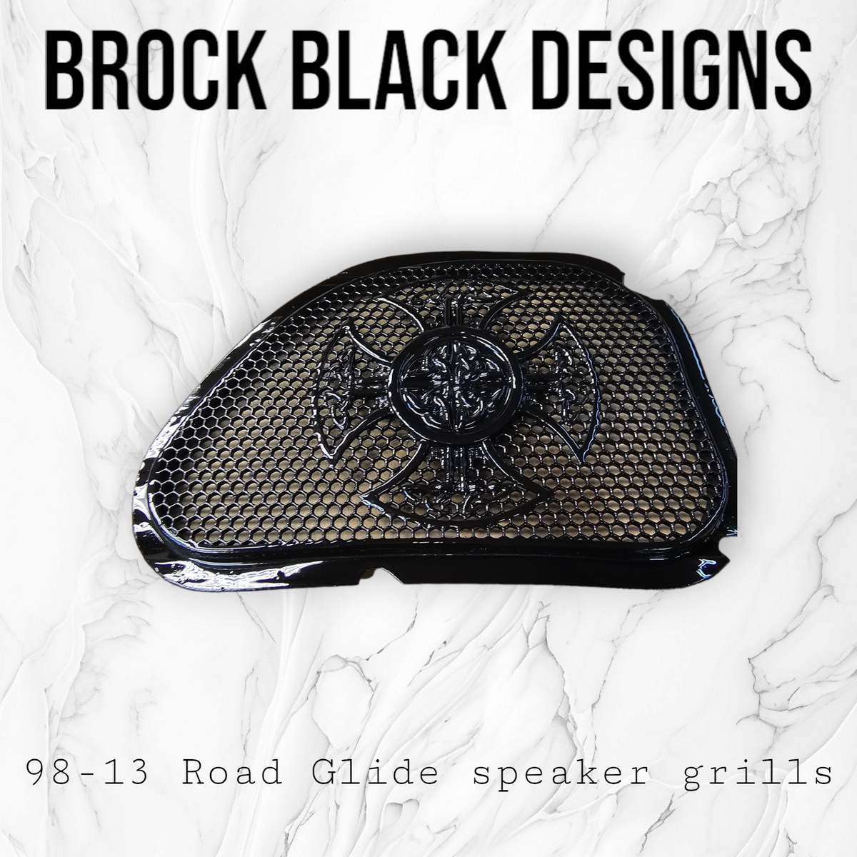 98-2024+ Road Glide 3D Celtic cross speakers grill covers set