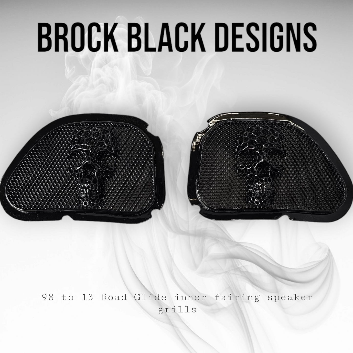 98-2024+ Road Glide 3D webbed Skull speakers grill covers set