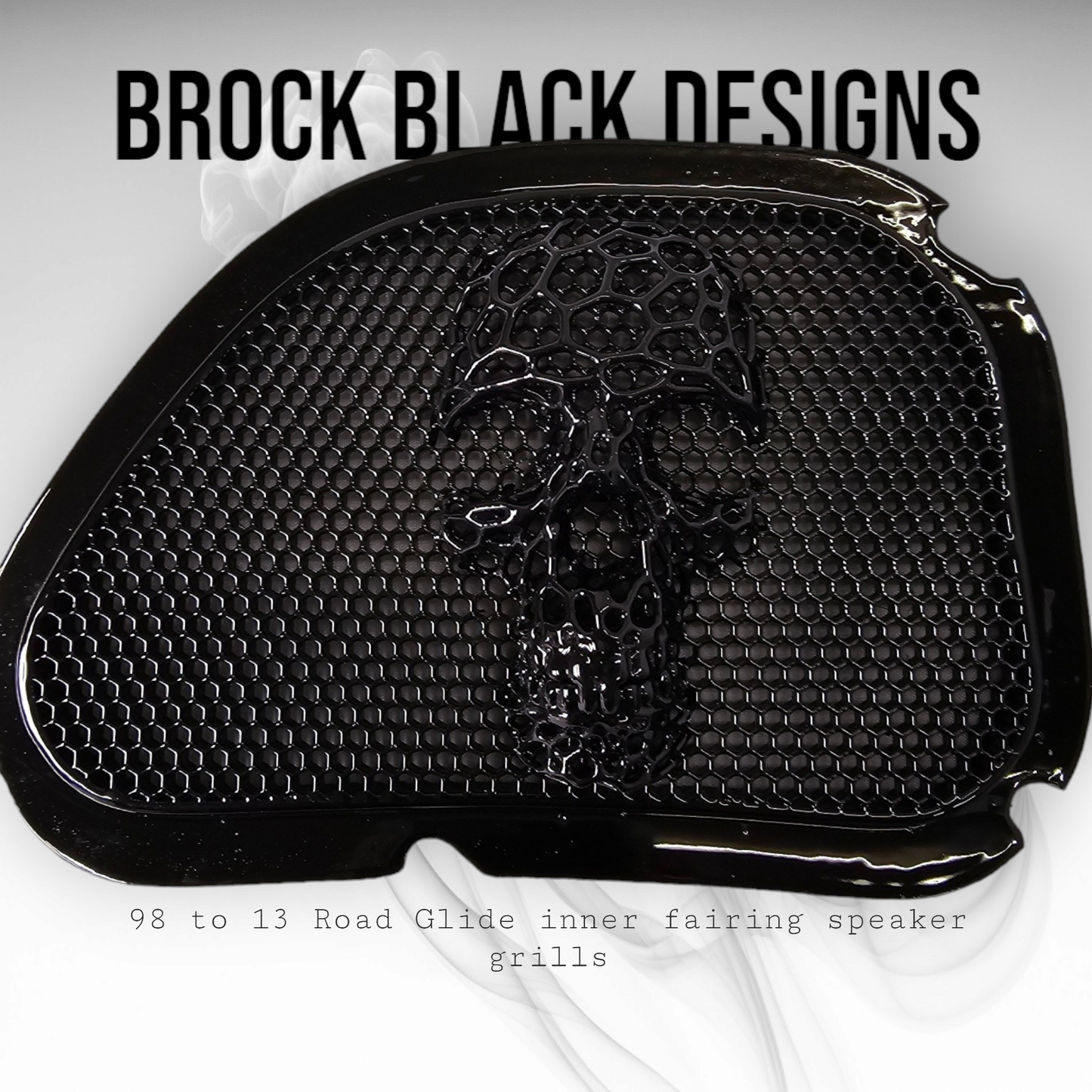 98-2024+ Road Glide 3D webbed Skull speakers grill covers set