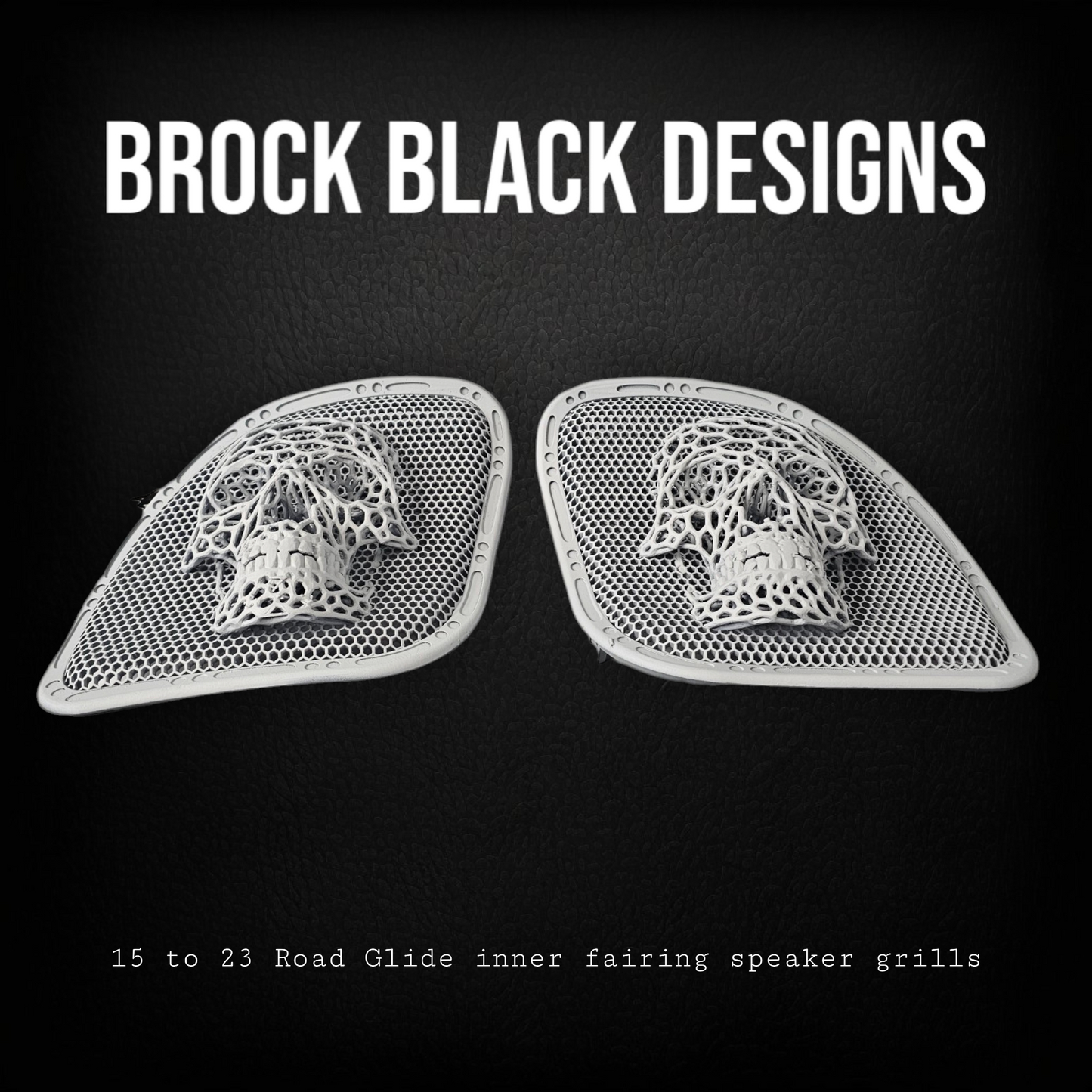 98-2024+ Road Glide 3D webbed Skull speakers grill covers set