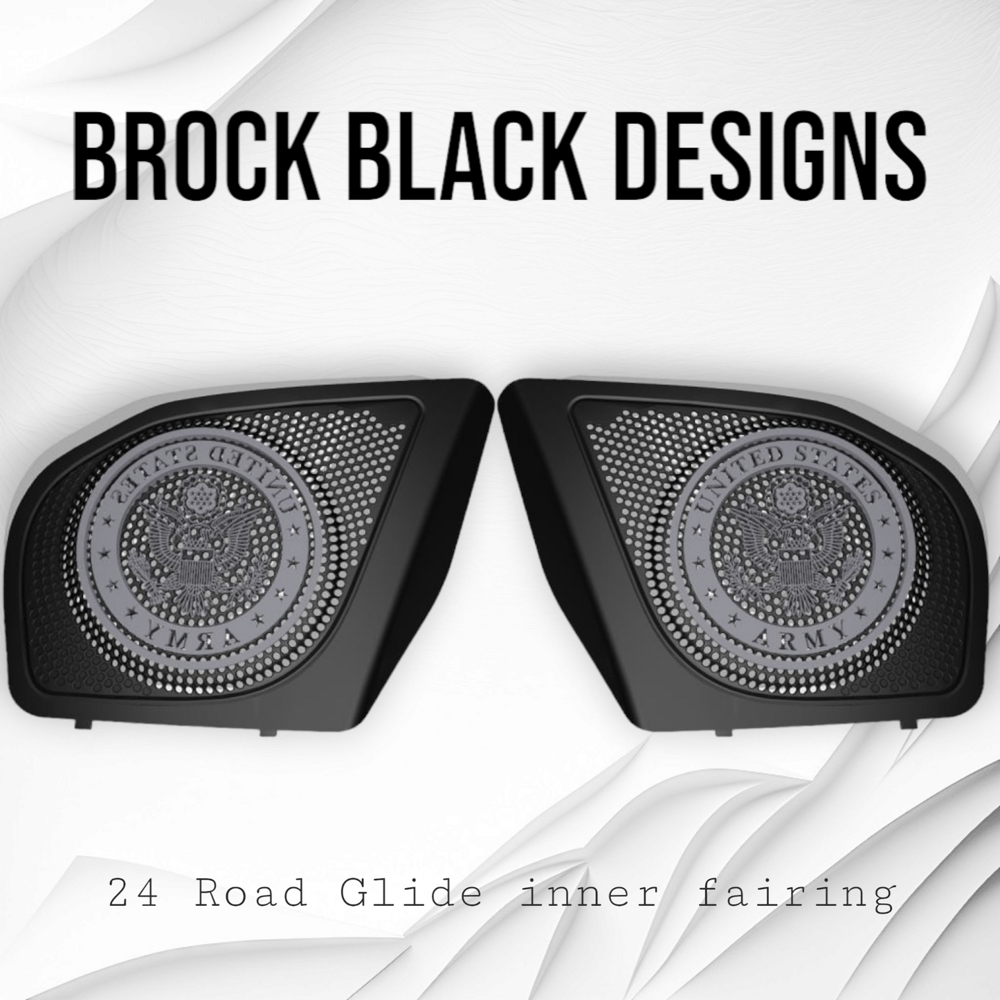 98-2024+ Road Glide 3D Army seal speakers grill covers set