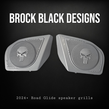 98-2024+ Road Glide 3D punisher speakers grill covers set