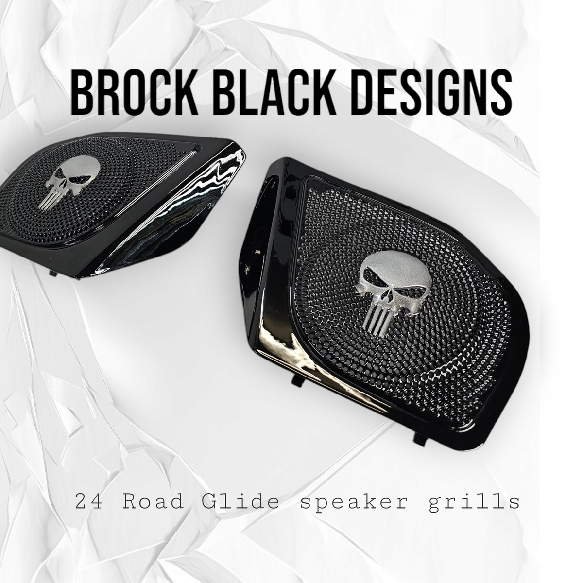 98-2024+ Road Glide 3D punisher speakers grill covers set