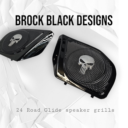 98-2024+ Road Glide 3D punisher speakers grill covers set