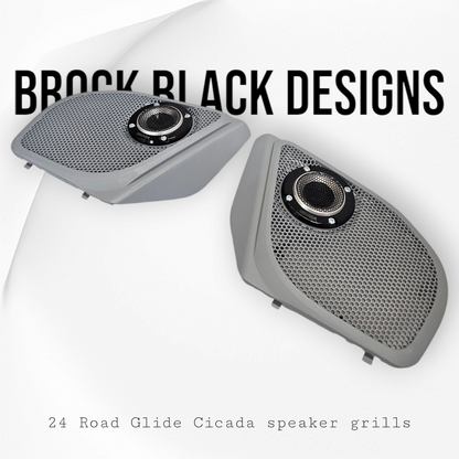 2024+ Road Glide with Cicada tweeter speakers grills set Fireball theme