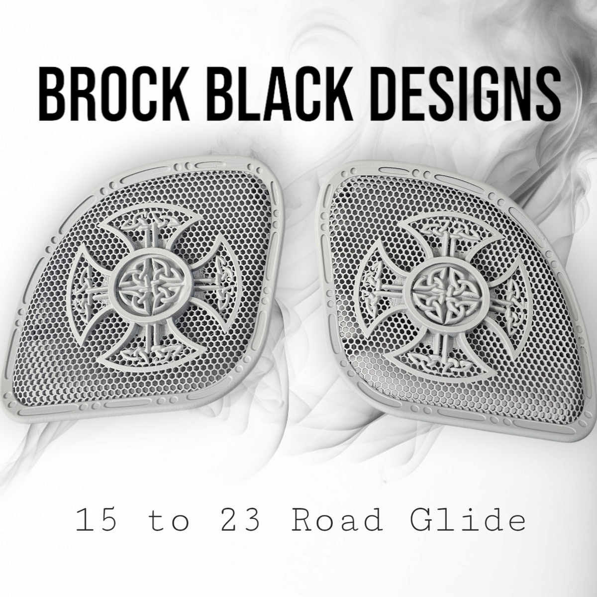 98-2024+ Road Glide 3D Celtic cross speakers grill covers set