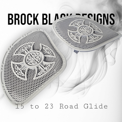 98-2024+ Road Glide 3D Celtic cross speakers grill covers set