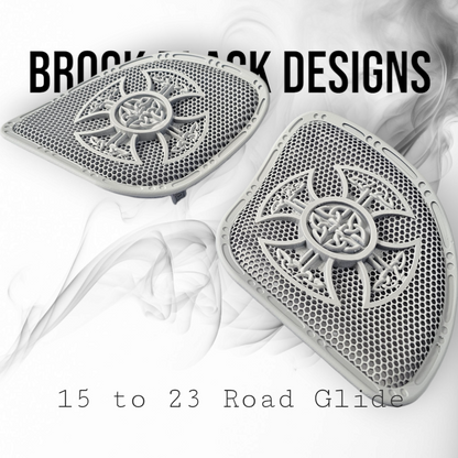 98-2024+ Road Glide 3D Celtic cross speakers grill covers set