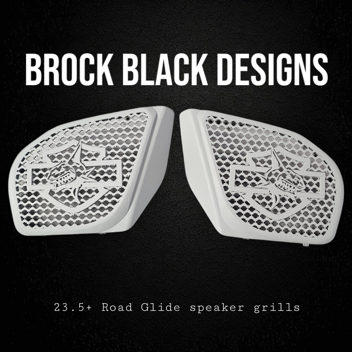 98-2024+ Road Glide 3D shark speakers grill covers set
