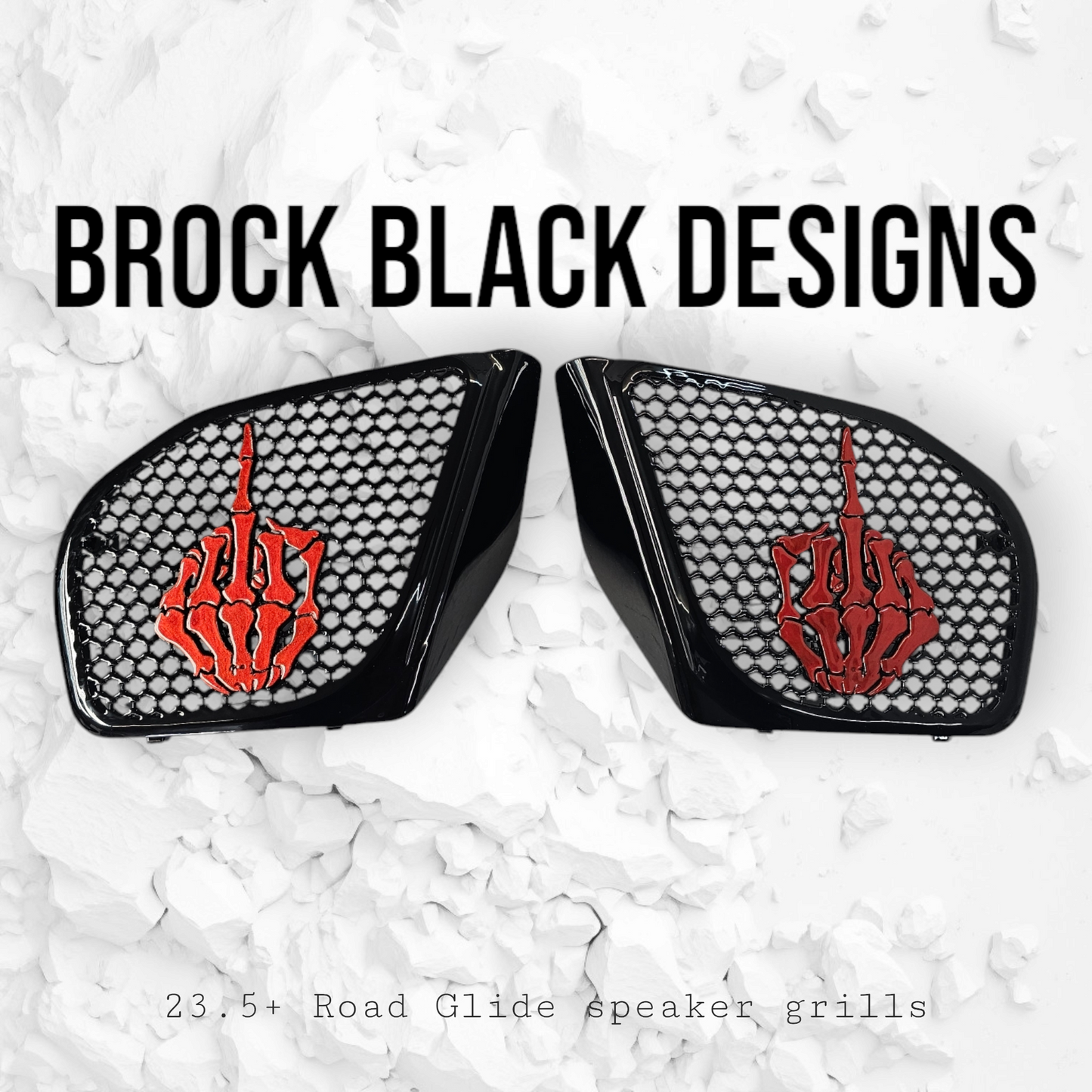 98-2024+ Road Glide 3D middle finger speakers grill covers set