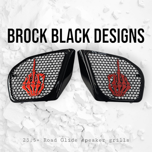 98-2024+ Road Glide 3D middle finger speakers grill covers set