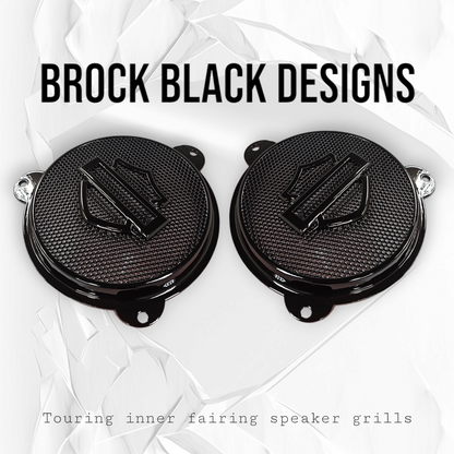 97-25+ Harley inner 3D shield speakers grill covers set