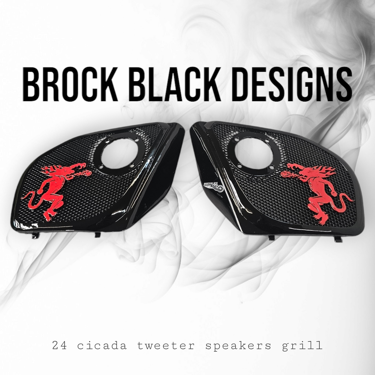 2024+ Road Glide with Cicada tweeter speakers grills set Fireball theme