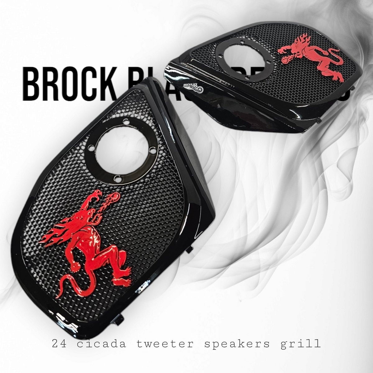 2024+ Road Glide with Cicada tweeter speakers grills set Fireball theme