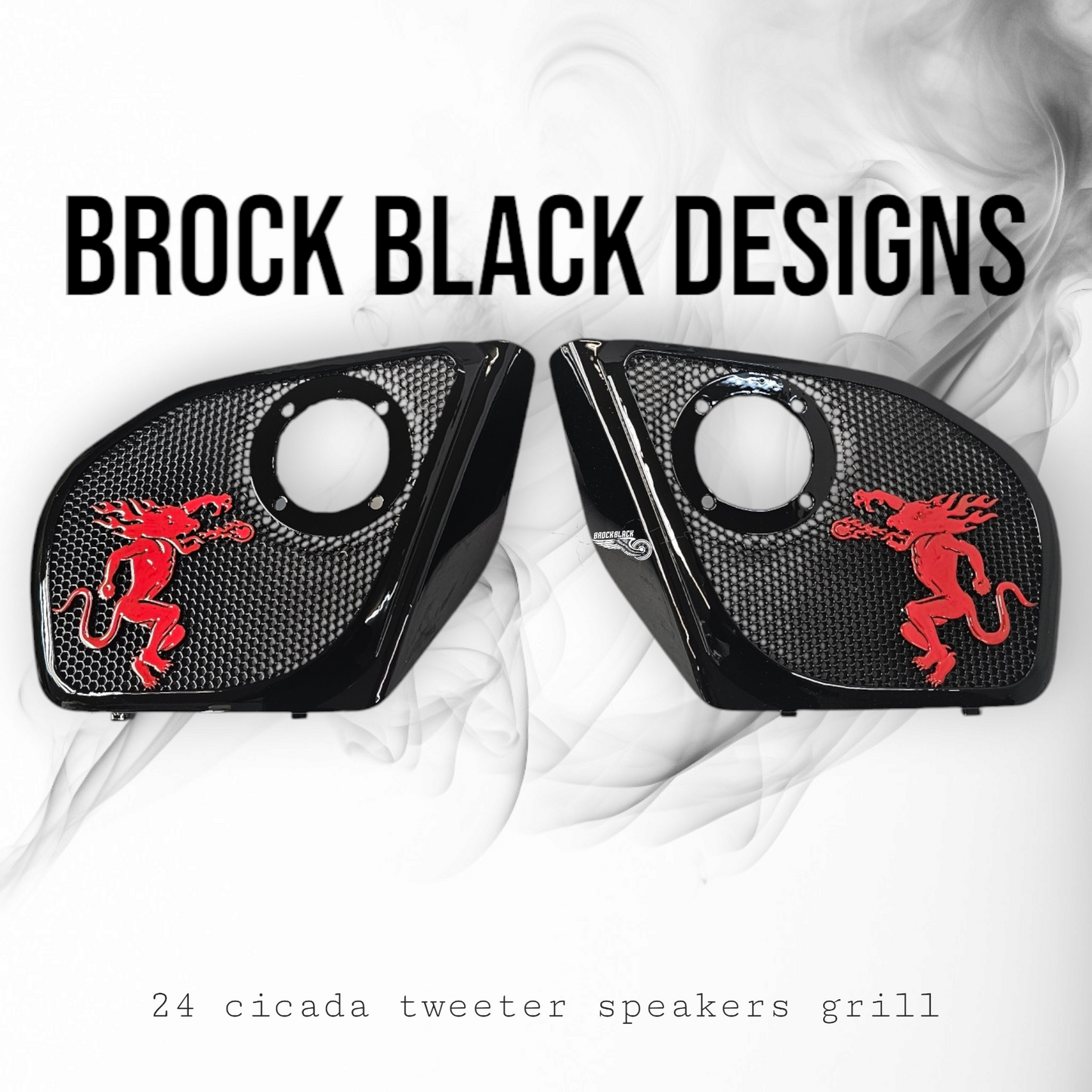 2024+ Road Glide with Cicada tweeter speakers grills set Fireball theme