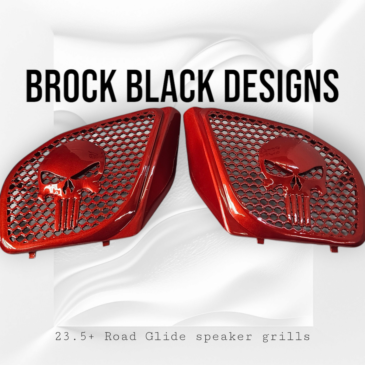 98-2024+ Road Glide 3D punisher speakers grill covers set