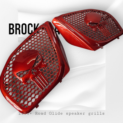 98-2024+ Road Glide 3D punisher speakers grill covers set