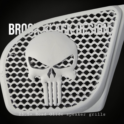 98-2024+ Road Glide 3D punisher speakers grill covers set