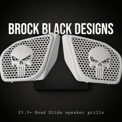 98-2024+ Road Glide 3D punisher speakers grill covers set