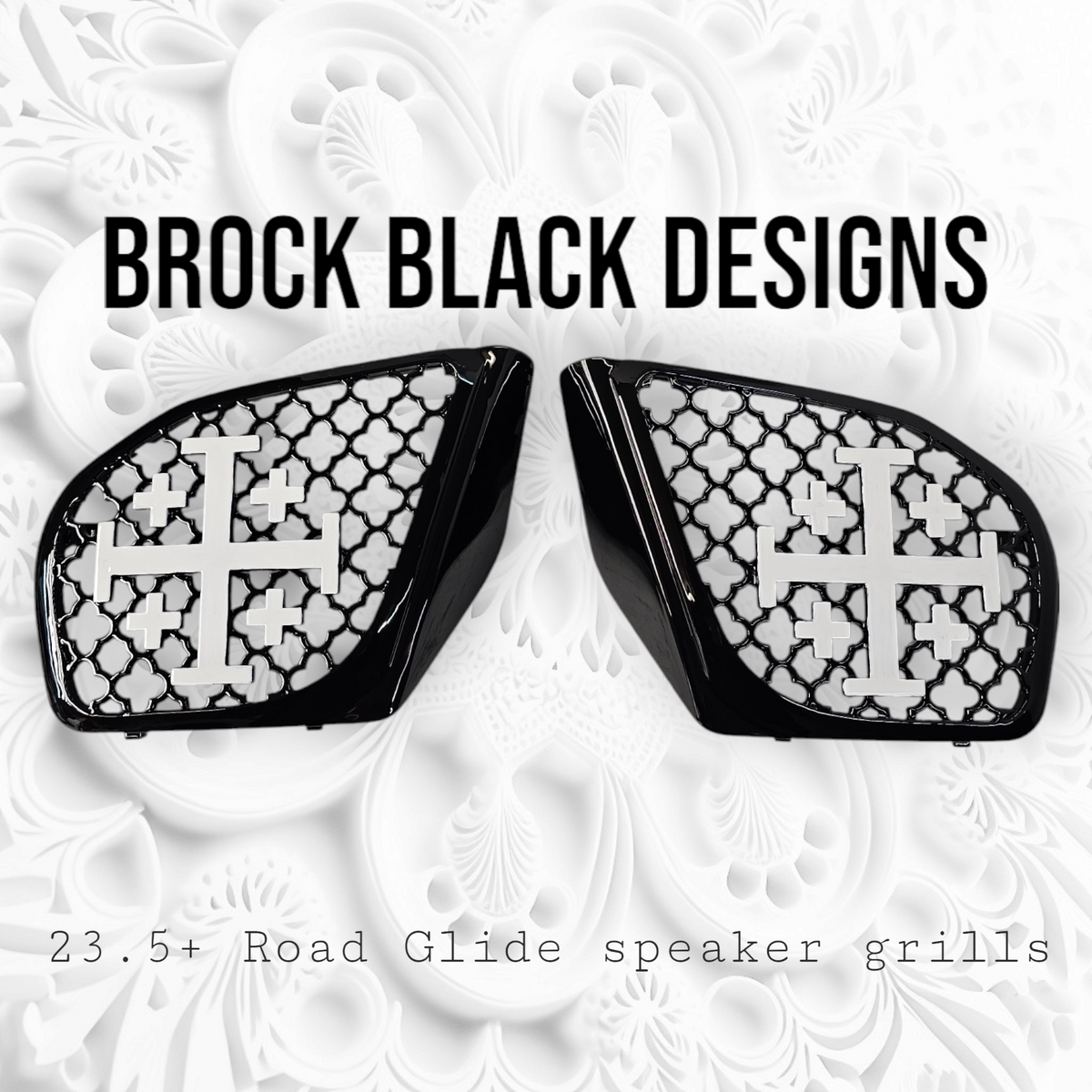 98-2024+ Road Glide 3D 5 fold cross speakers grill covers set
