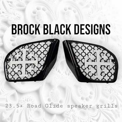98-2024+ Road Glide 3D 5 fold cross speakers grill covers set