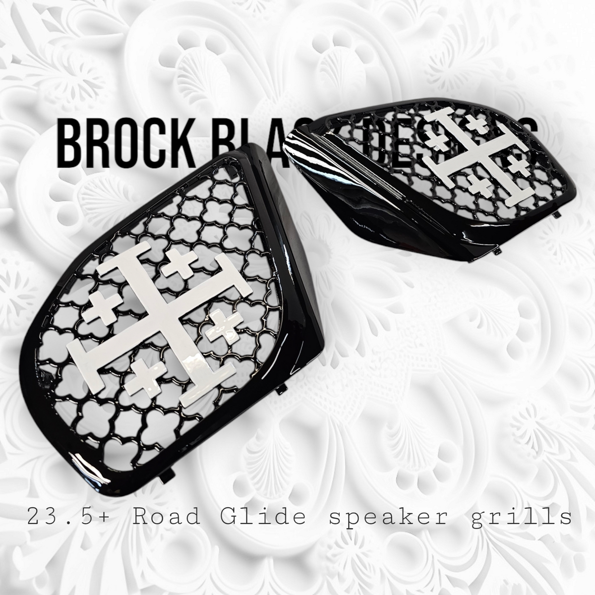 98-2024+ Road Glide 3D 5 fold cross speakers grill covers set