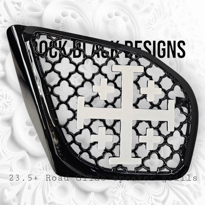 98-2024+ Road Glide 3D 5 fold cross speakers grill covers set