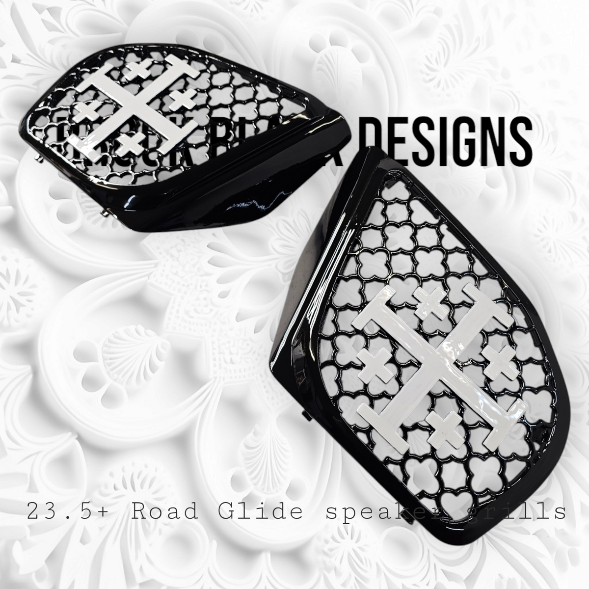 98-2024+ Road Glide 3D 5 fold cross speakers grill covers set