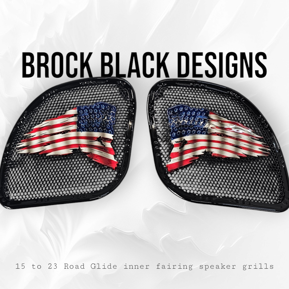98-2024+ Road Glide 3D tattered flag speakers grill covers set