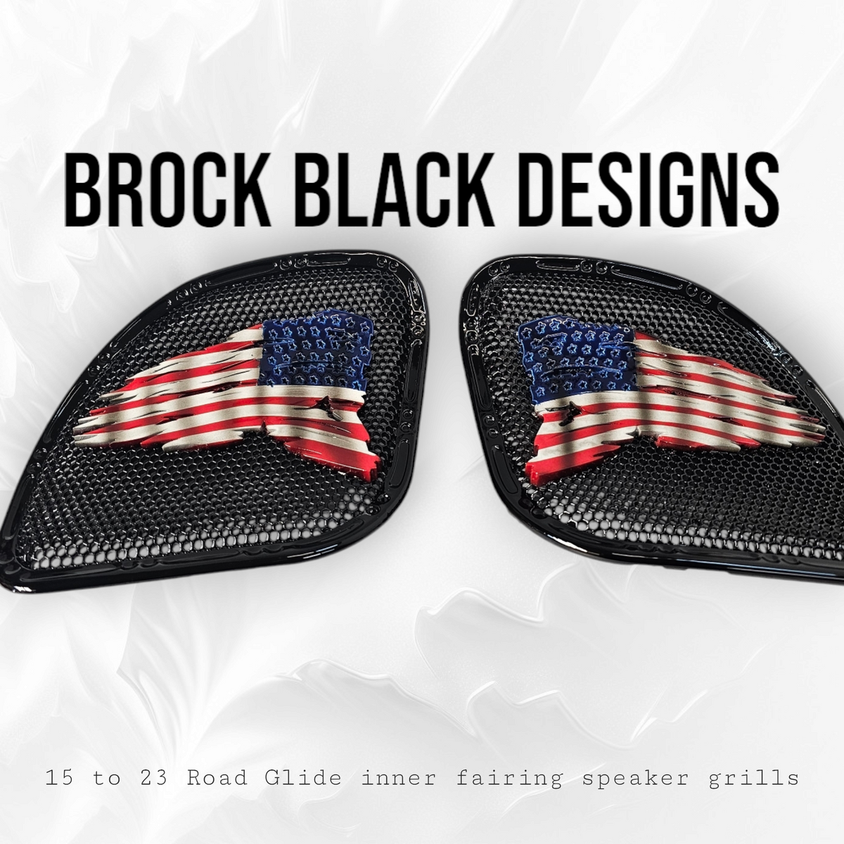 98-2024+ Road Glide 3D tattered flag speakers grill covers set