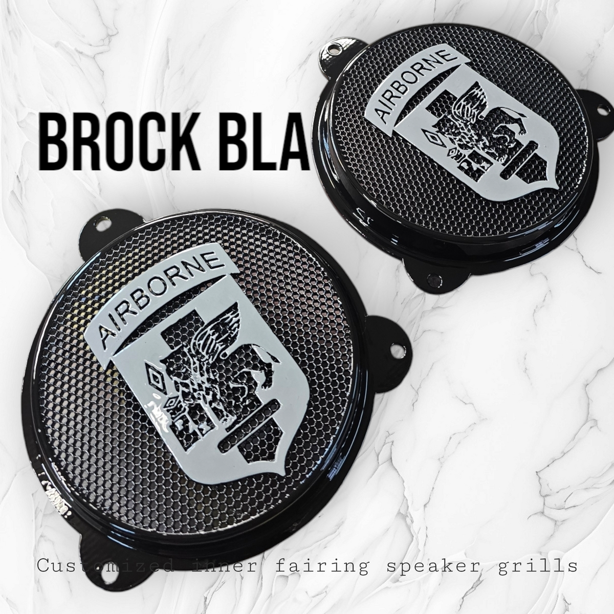 97-25+ Harley inner 3D SOUTHERN EUROPEAN TASK FORCE Airborne speakers grill covers set