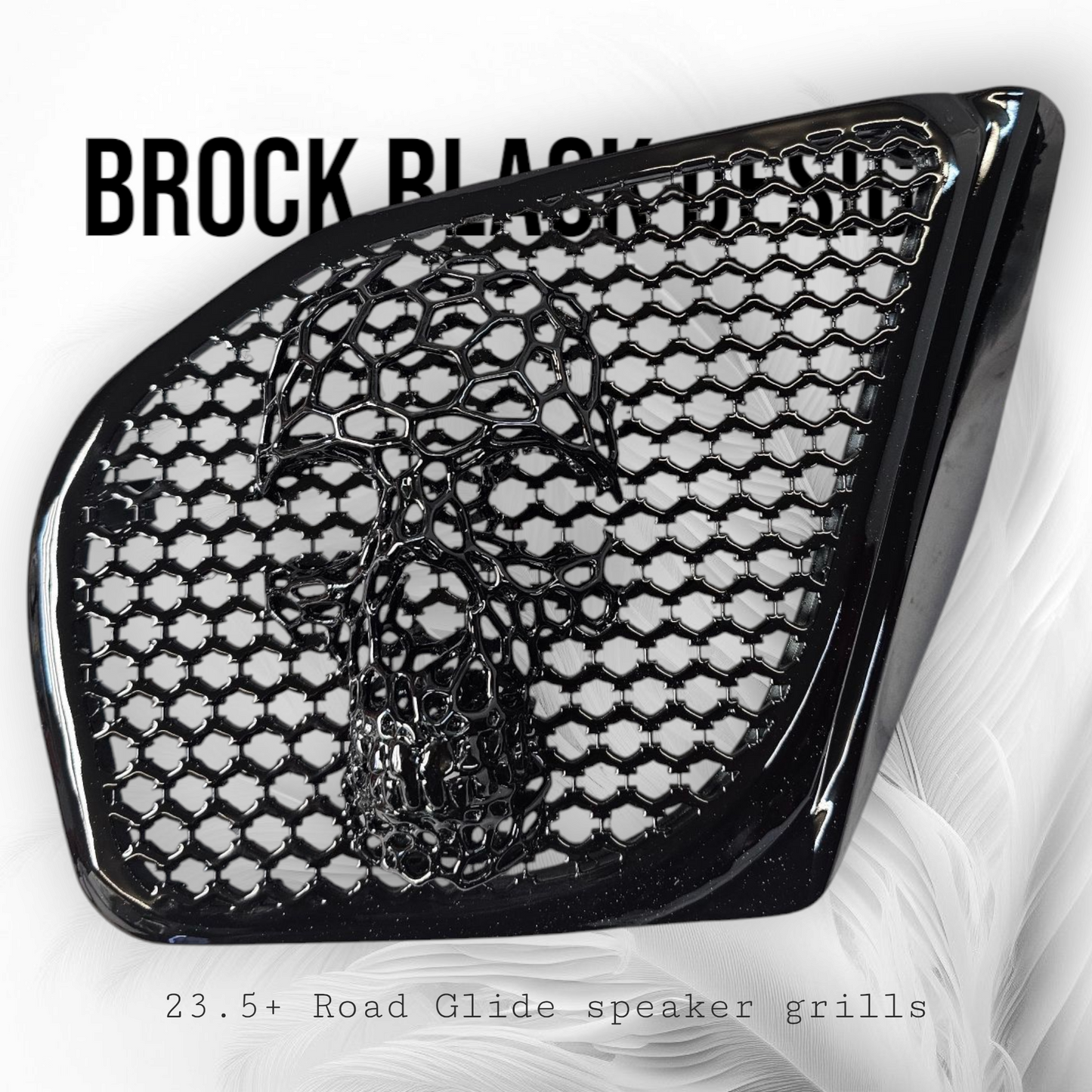 98-2024+ Road Glide 3D webbed Skull speakers grill covers set