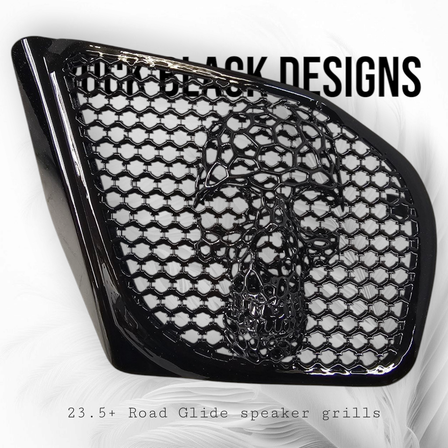 98-2024+ Road Glide 3D webbed Skull speakers grill covers set