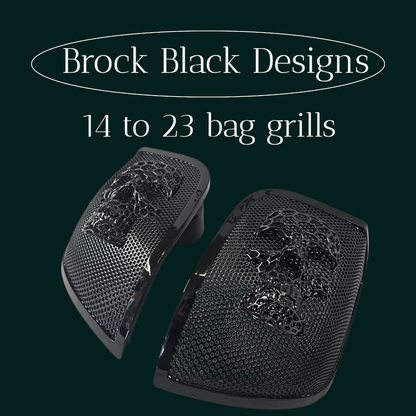 14-24 Harley Davidson bag lid Speaker Grill Cover webbed skull