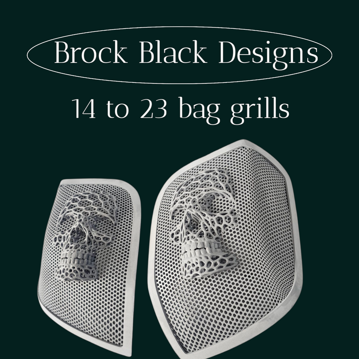 14-24 Harley Davidson bag lid Speaker Grill Cover webbed skull